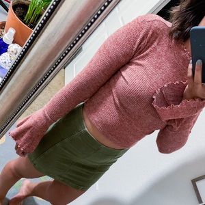 Bell sleeve crop top sweater